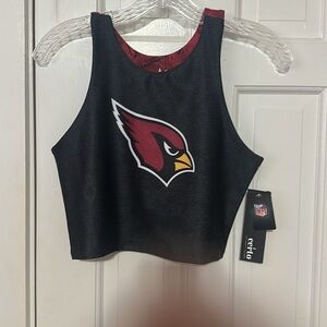 Certo NFL Arizona Cardinals Midi Tank Sport Bra black and red back Size large